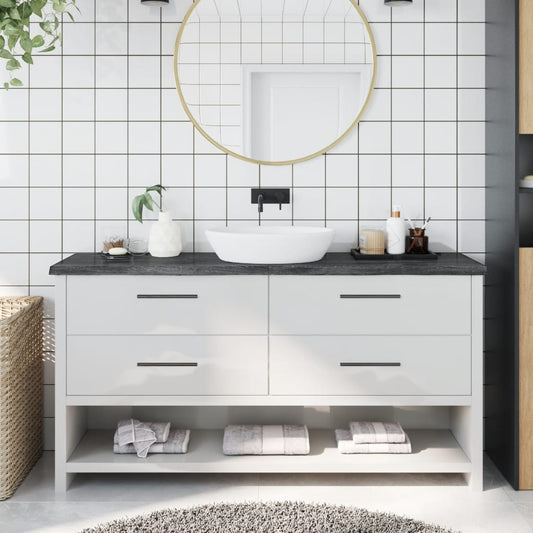 vidaXL Bathroom Countertop Dark Grey 160x40x(2-4) cm Treated Solid Wood