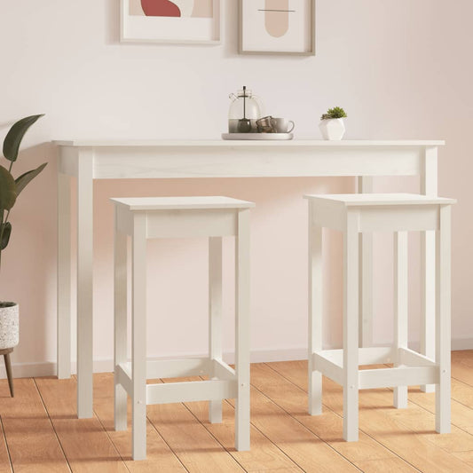 vidaXL Bar Stools 2 pcs White 40x40x78 cm Solid Wood Pine