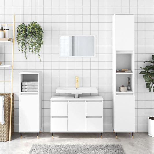 vidaXL Bathroom Cabinet White 80x33x60 cm Engineered Wood