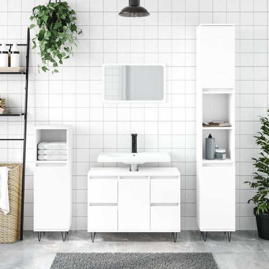 vidaXL Bathroom Cabinet White 80x33x60 cm Engineered Wood