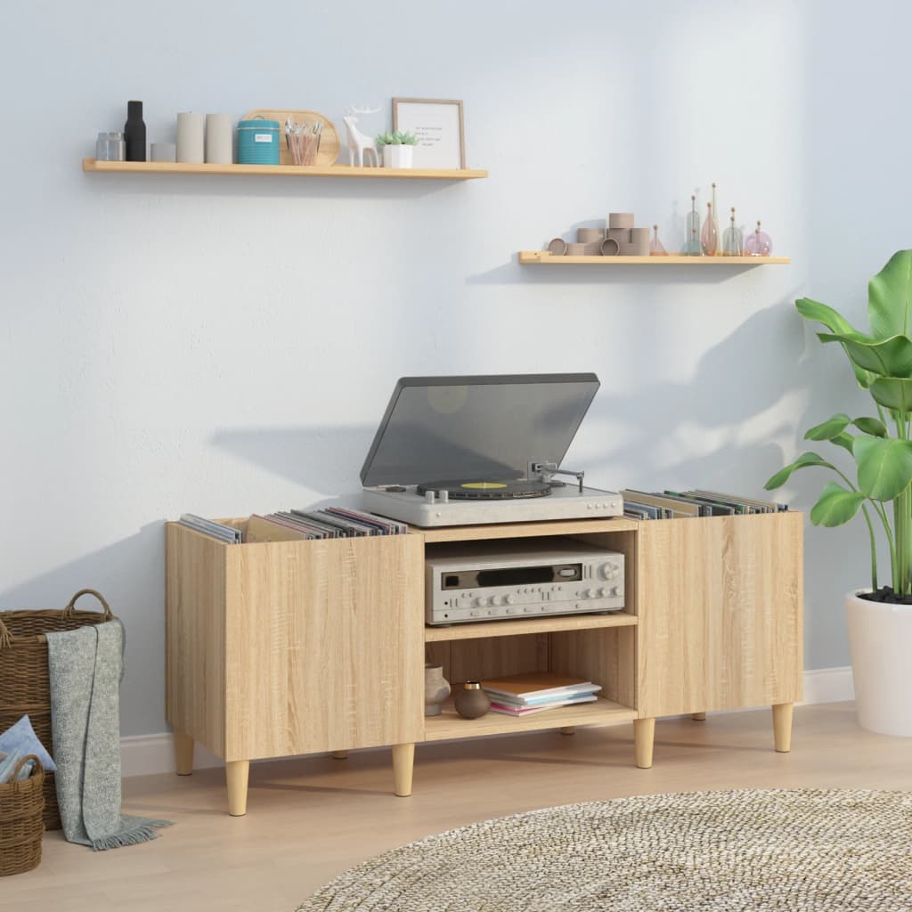 vidaXL Record Cabinet Sonoma Oak 121x38x48 cm Engineered Wood