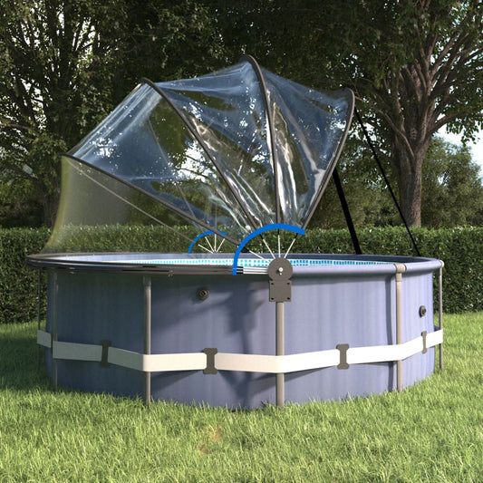 vidaXL Pool Dome with Bracket Round 406x203 cm PVC