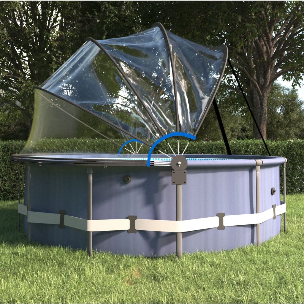 vidaXL Pool Dome with Bracket Round 467x234 cm PVC