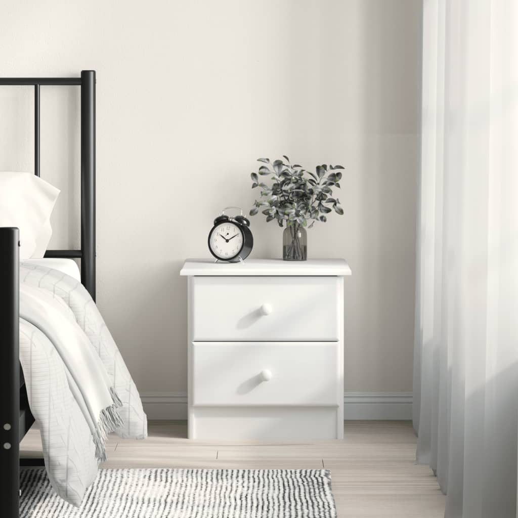 vidaXL Bedside Cabinet ALTA White 43x35x40.5 cm Solid Wood Pine