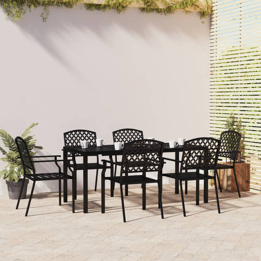 vidaXL 7 Piece Garden Dining Set Anthracite Steel