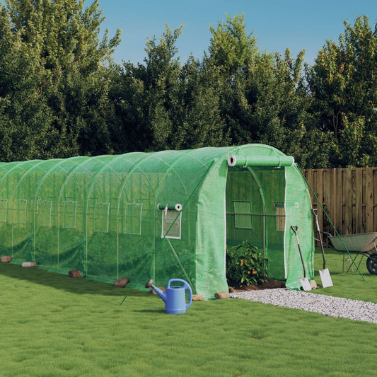 vidaXL Greenhouse with Steel Frame Green 28 mŒ_ 14x2x2 m