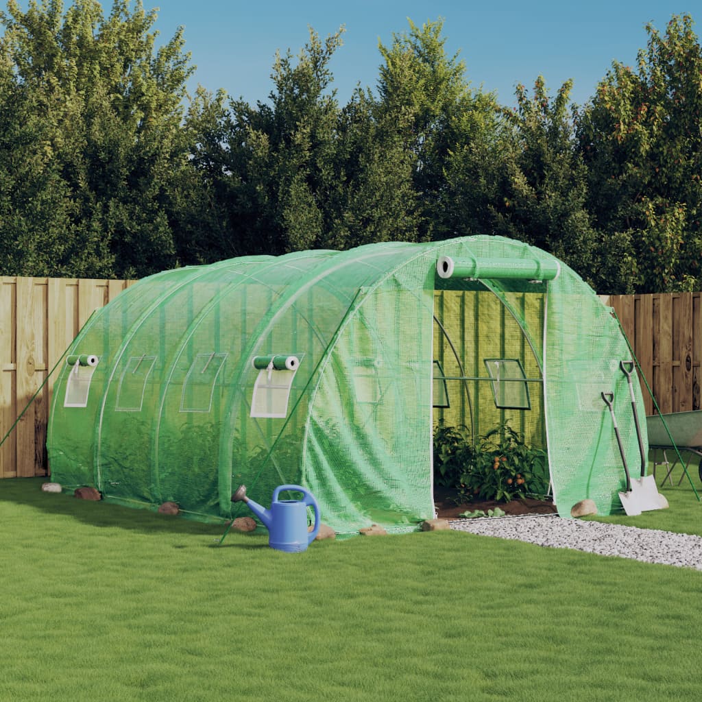 vidaXL Greenhouse with Steel Frame Green 12 mŒ_ 4x3x2 m