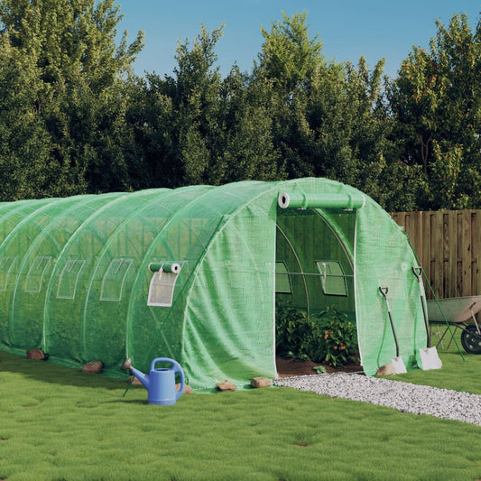 vidaXL Greenhouse with Steel Frame Green 36 mŒ_ 12x3x2 m