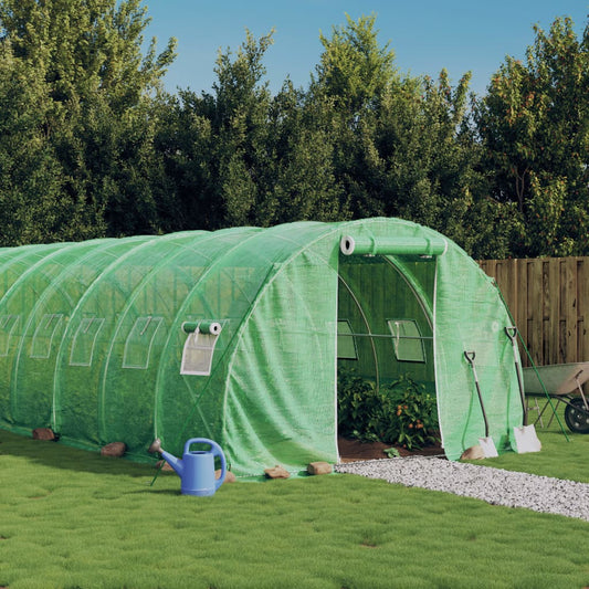 vidaXL Greenhouse with Steel Frame Green 48 mŒ_ 16x3x2 m