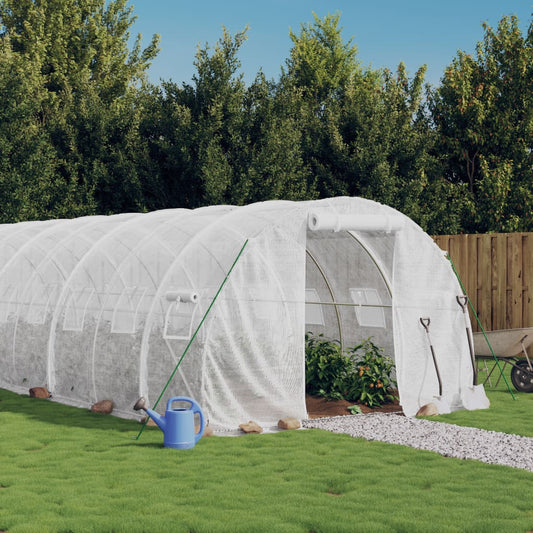 vidaXL Greenhouse with Steel Frame White 60 mŒ_ 20x3x2 m