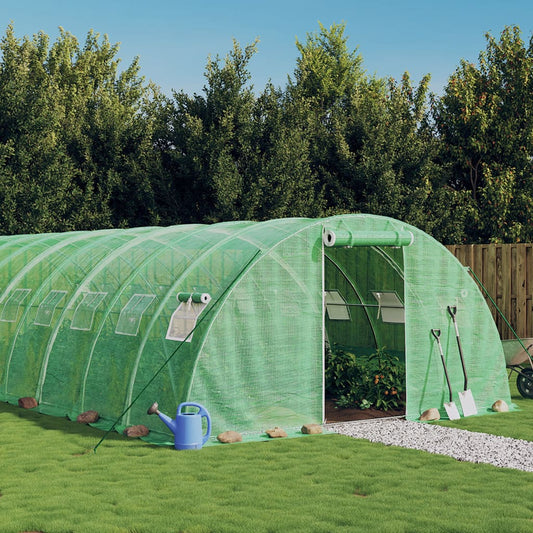 vidaXL Greenhouse with Steel Frame Green 40 mŒ_ 10x4x2 m