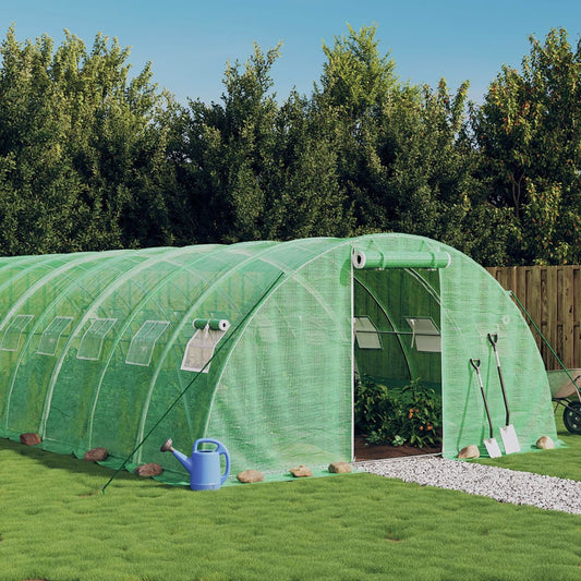 vidaXL Greenhouse with Steel Frame Green 80 mŒ_ 20x4x2 m