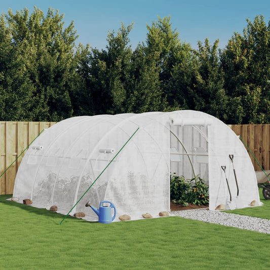 vidaXL Greenhouse with Steel Frame White 16 mŒ_ 4x4x2 m