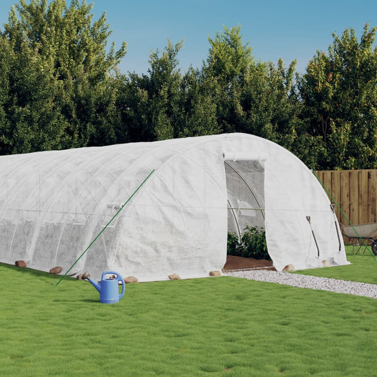 vidaXL Greenhouse with Steel Frame White 120 mŒ_ 24x5x2.3 m