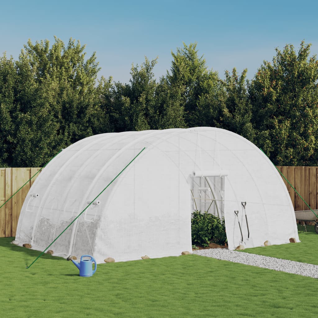 vidaXL Greenhouse with Steel Frame White 24 mŒ_ 6x4x2.85 m