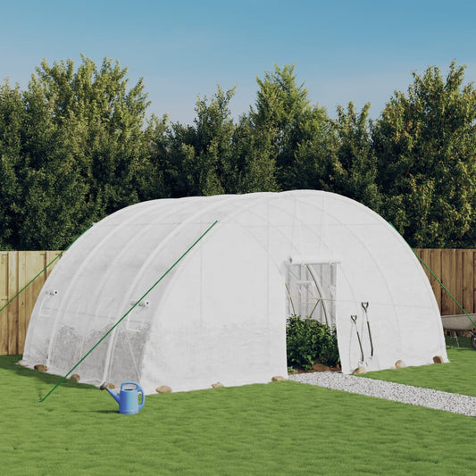 vidaXL Greenhouse with Steel Frame White 24 mŒ_ 6x4x2.85 m