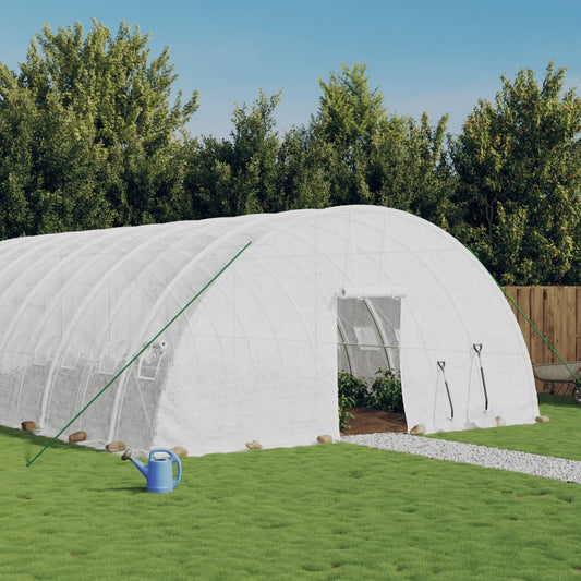 vidaXL Greenhouse with Steel Frame White 60 mŒ_ 10x6x2.85 m