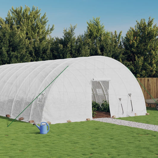 vidaXL Greenhouse with Steel Frame White 132 mŒ_ 22x6x2.85 m