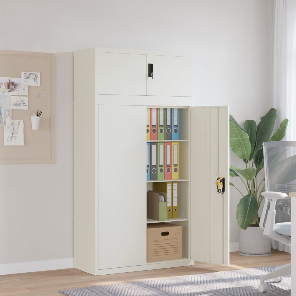 vidaXL File Cabinet White 90x40x180 cm Steel