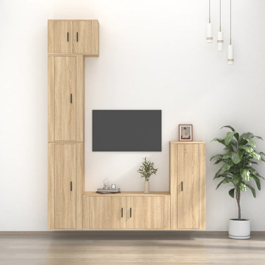 vidaXL 5 Piece TV Cabinet Set Sonoma Oak Engineered Wood