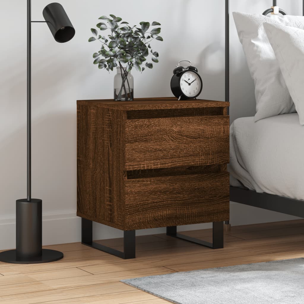 vidaXL Bedside Cabinet Brown Oak 40x35x50 cm Engineered Wood