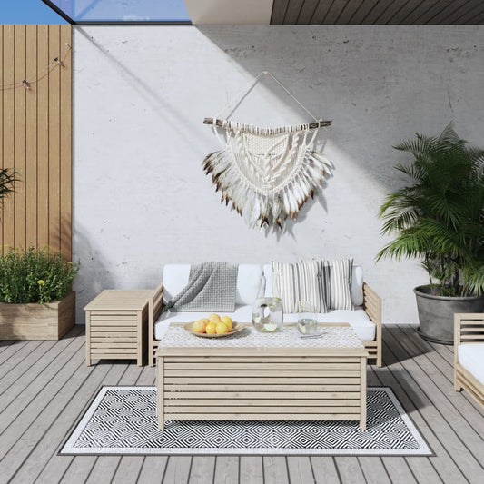 vidaXL Outdoor Rug Grey and White 80x150 cm Reversible Design