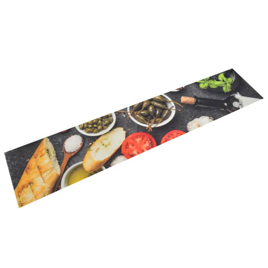 vidaXL Kitchen Rug Washable Wine & Dinner 60x300 cm Velvet