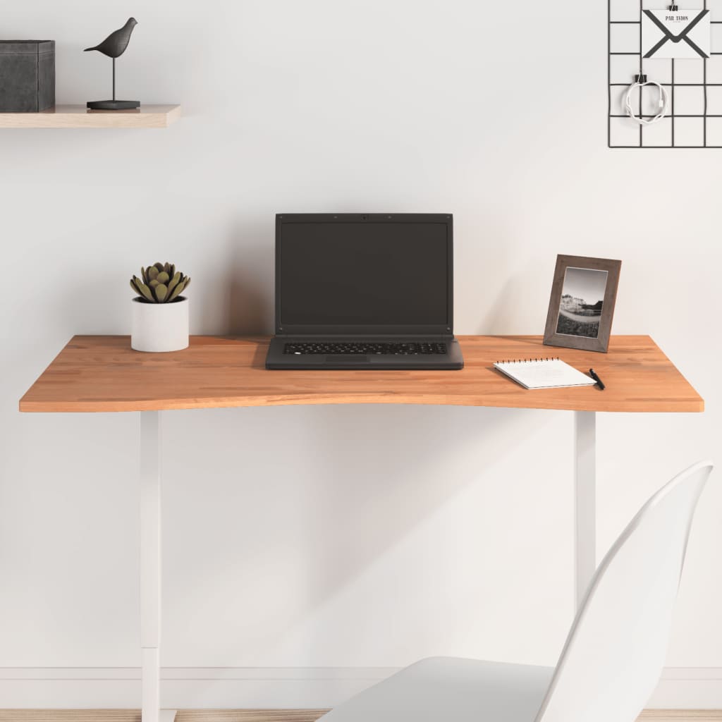 vidaXL Desk Top 100x(45-50)x1.5 cm Solid Wood Beech