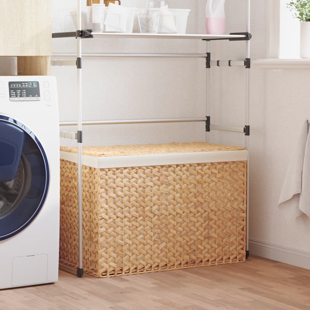 vidaXL Laundry Basket with 3 Sections 75x42.5x52 cm Water Hyacinth