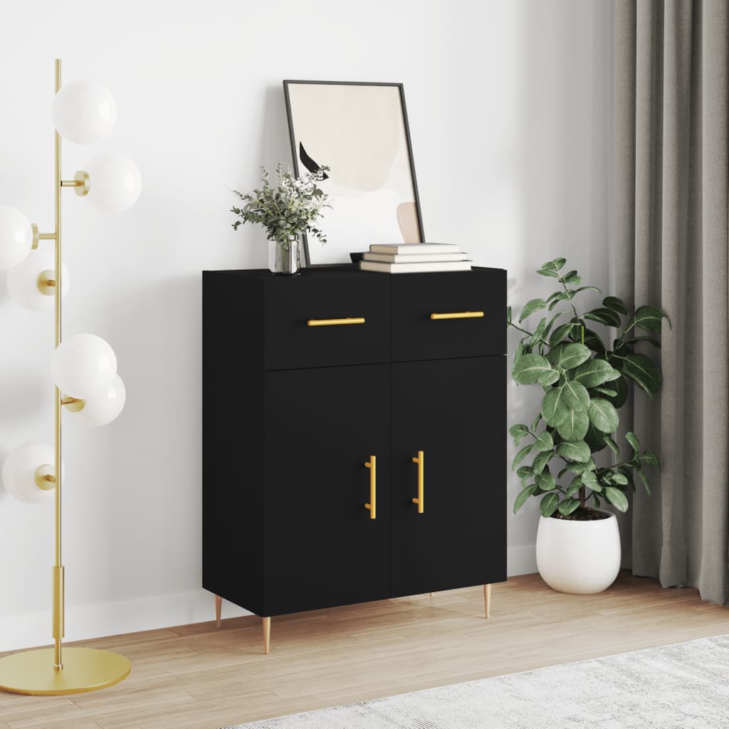 vidaXL Sideboard Black 69.5x34x90 cm Engineered Wood