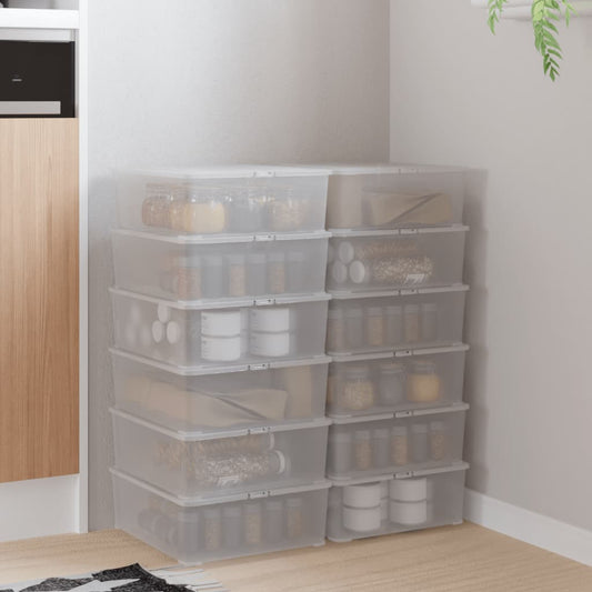 vidaXL Plastic Storage Boxes 12 pcs 5 L Stackable