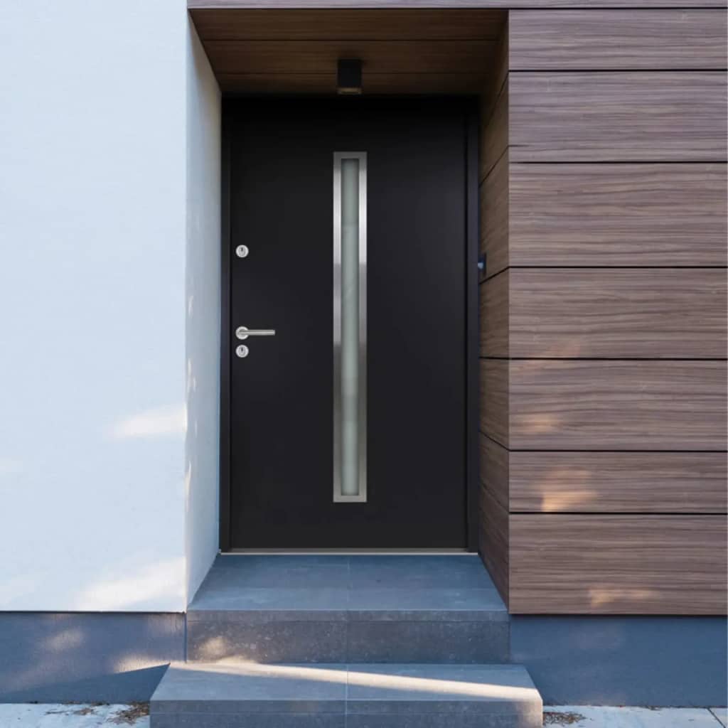 vidaXL Front Door Anthracite 90x200 cm Aluminium