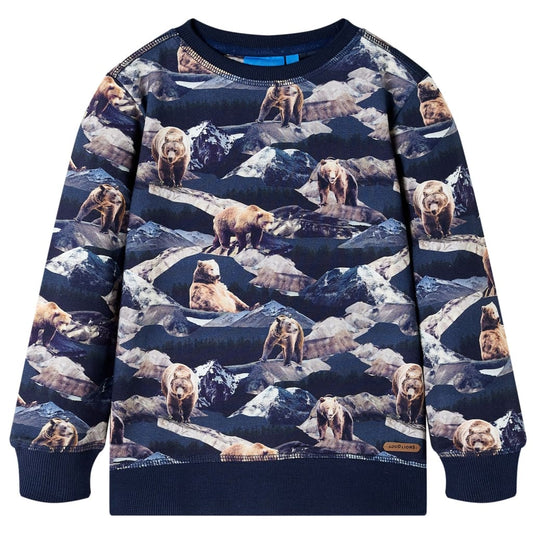 Kids' Sweatshirt Bear Print Navy 104