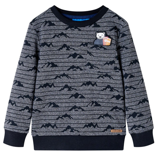 Kids' Sweatshirt Hill Print Navy Melange 92