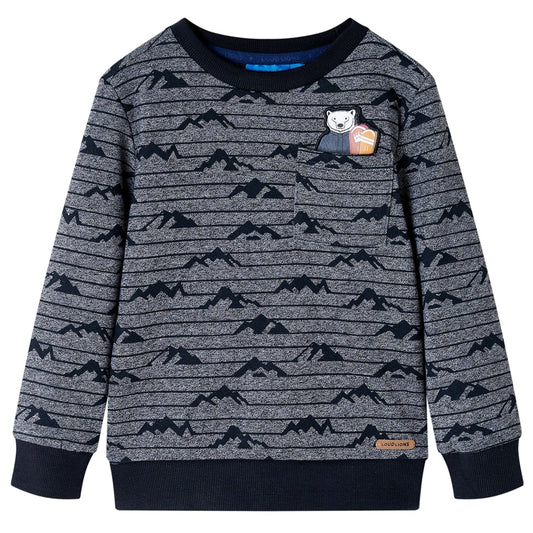 Kids' Sweatshirt Hill Print Navy Melange 128