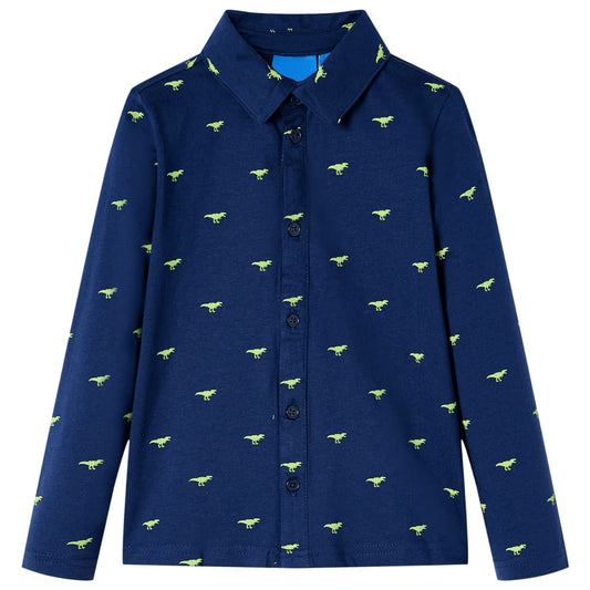 Kids' Shirt Dinosaur Print Navy 116