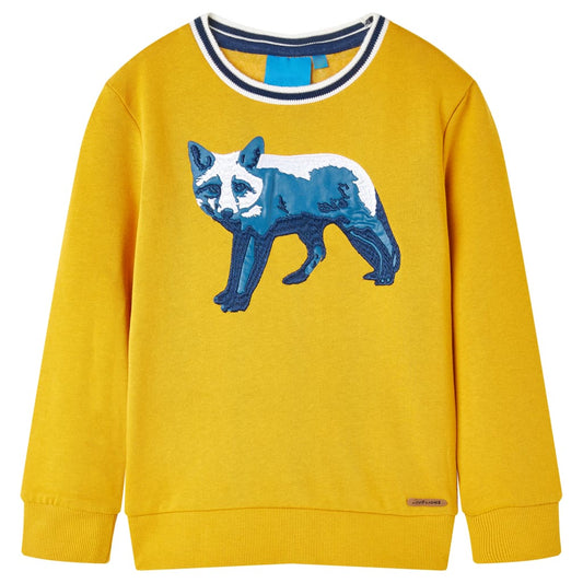 Kids' Sweatshirt Fox Print Ochre 116