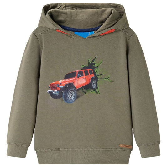 Kids' Hooded Sweatshirt Jeep Print khaki 104