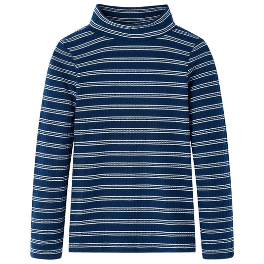 Kids' T-shirt with Long Sleeves Striped Navy Blue 104