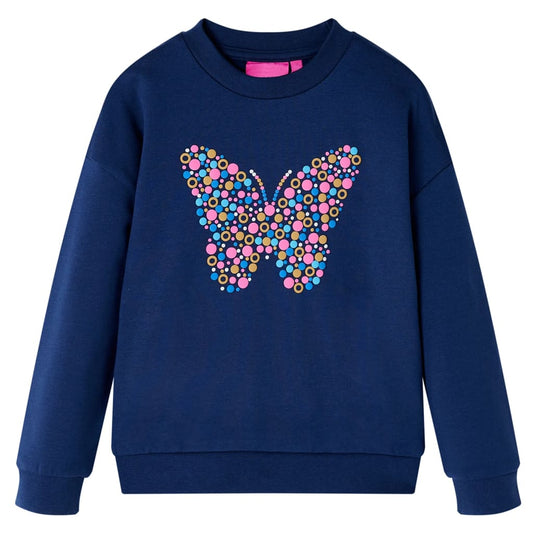 Kids' Sweatshirt Butterfly Print Navy 104