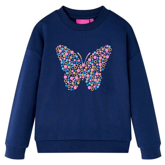 Kids' Sweatshirt Butterfly Print Navy 128