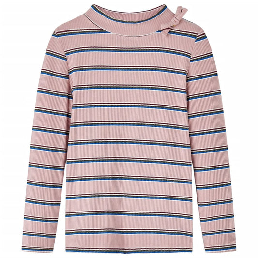 Kids' T-shirt with Long Sleeves Striped Light Pink 116