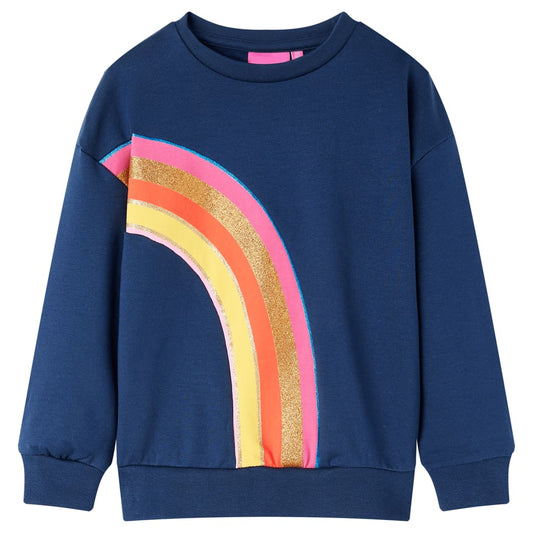 Kids' Sweatshirt Rainbow Print Navy 140