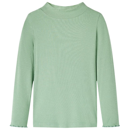 Kids' T-shirt with Long Sleeves Mock Turtleneck Dark Mint 92