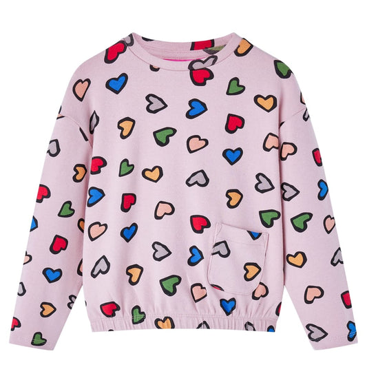 Kids' Sweatshirt Heart Print Pink 116