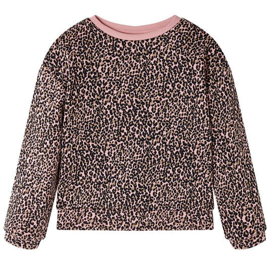 Kids' Sweatshirt Leopard Print Medium Pink 116