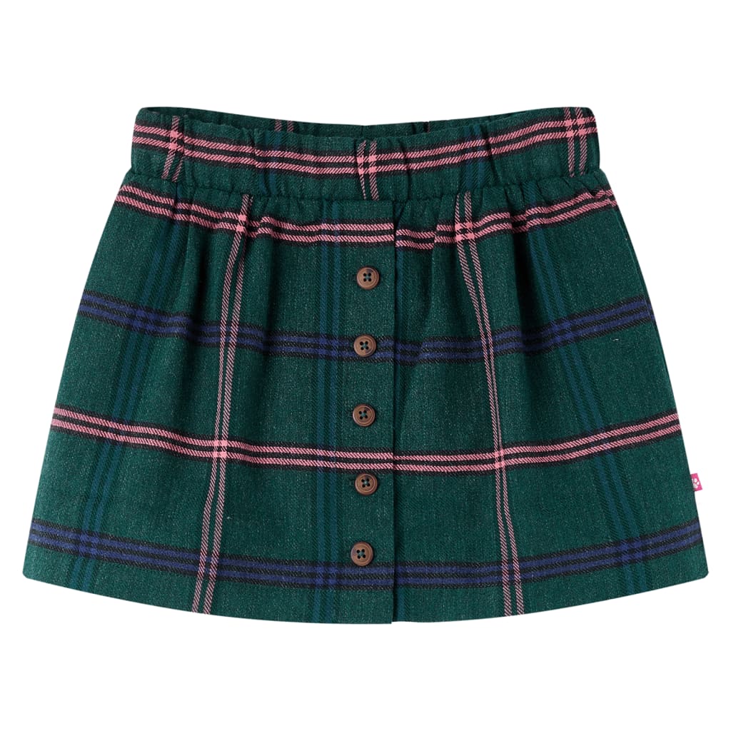 Kids' Skirt Plaid Pattern Dark Green 92