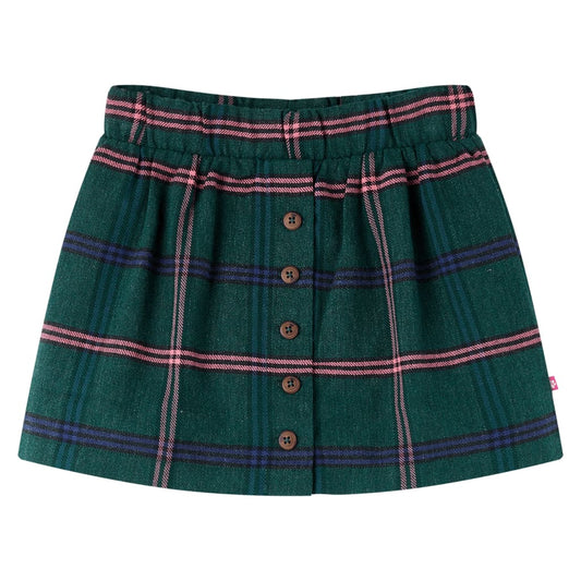 Kids' Skirt Plaid Pattern Dark Green 92