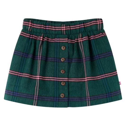 Kids' Skirt Plaid Pattern Dark Green 116