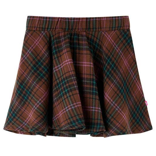 Kids' Skirt Plaid Pattern Cognac 104